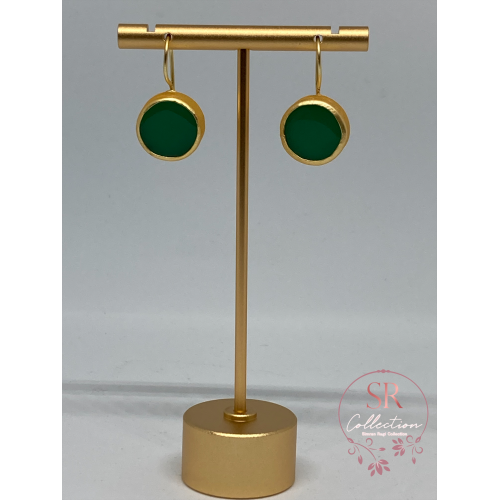 Noori Rustic Gold Plated Earrings (ST088) Green