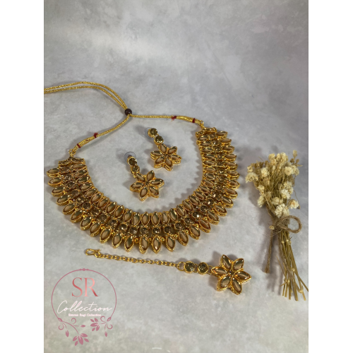 Chaya Gold Plated Kundan Choker Set (ST167) Antique