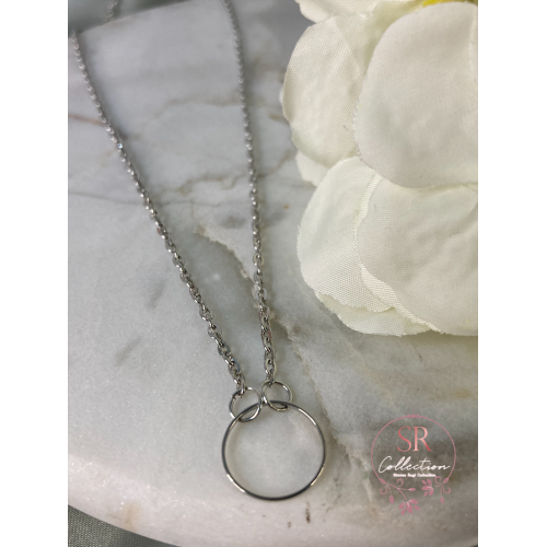 Dainty Circle Necklace (ST198) Silver