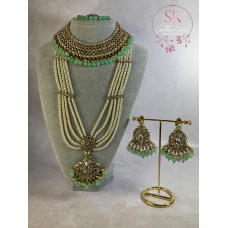 Naaz Gold Plated Meenakari And Pearl Set (ST176) Mint