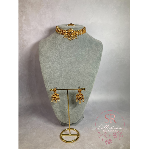 Arohi Gold Plated And Kundan Choker Set (ST170) Antique