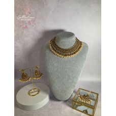 Sapna Gold Plated Pearl Set (ST183) Antique