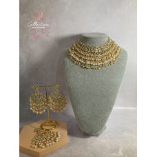 Ruha Gold Plated Kundan Set (ST220) Peach