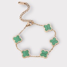 Adina Clover Bracelet (ST374) (Emerald)