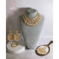 Ruha Gold Plated Kundan Set (ST220) Light Pink