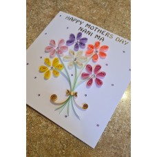 Mothers day card, Quilled cards, Happy Birthday card, Greetings card, Card for her, Flower bouquet