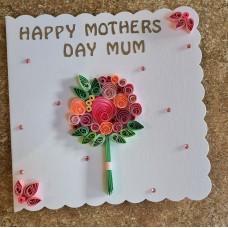 Mothers day card, Quilled cards, Happy Birthday card, Greetings card, Card for her, Flower bouquet, Thank you card