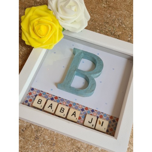 Personalised shadow box frames, gifts for grandparents, gifts for parents, gifts for indian/pakistani family members, wooden letters.