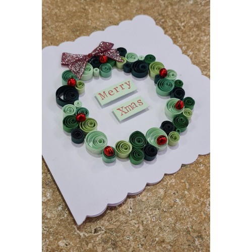 Quilled Christmas Cards, Quilled Cards, Christmas Tree Cards, Christmas Cards, Cards to Gift, Christmas Wreath Cards, Seasons Greetings,