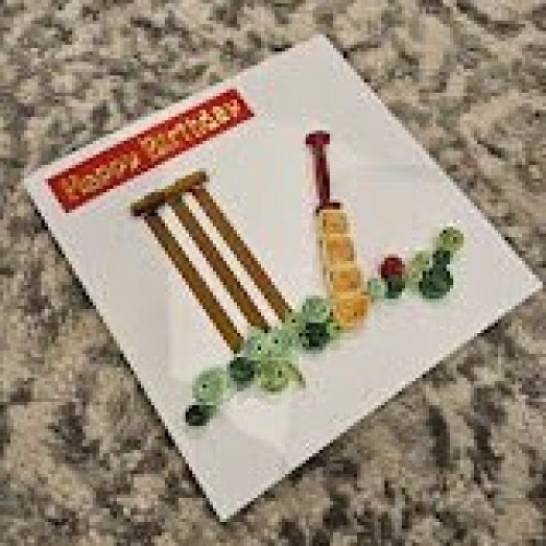 Birthday Cards for Him, Cricket Cards, Quilled Cards, Handmade Cards, Personalised Cards, Quilled Cricket Cards, Happy Birthday to Him
