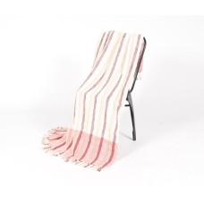 Striped & Tasselled Handloom Cotton Throw