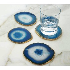 Handmade Blue Agate Coaster Set of 4 Pieces