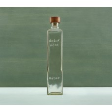 1 Liter Drink More Glass Water Bottle With Wooden Stopper