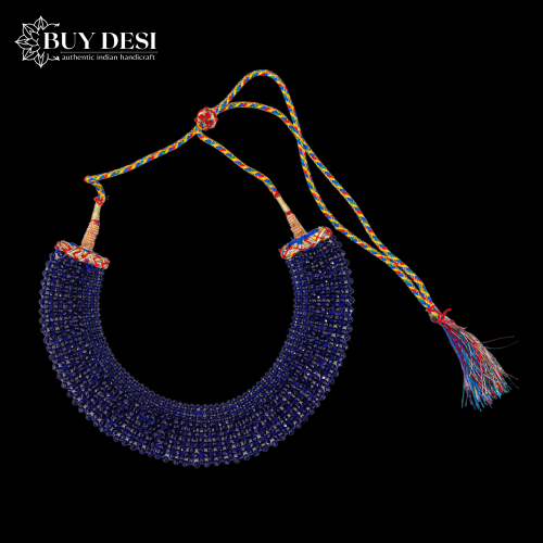 Multi Strand Royal Blue Stone Choker Necklace Jewellery for Women