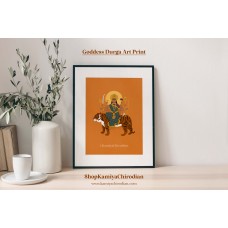 Goddess Durga Print | A4/A5 size | Wall Art | Navratri Art | Hindu Art | Spiritual Art | Indian art | Yoga Art | Goddess | Modern Indian art