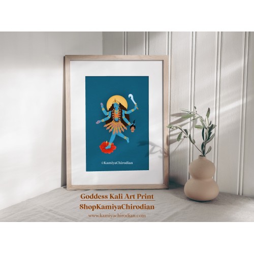Goddess Kali Art Print | Wall Art | A4 & A5 size | Hindu Art | Spiritual | Indian art | Yoga Art | Kali Maa | Goddess of death
