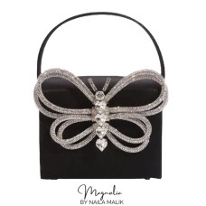 MONARCH Satin & Crystal Box Bag