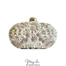 ITZEL White Oval Clutch