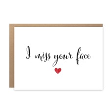 I Miss Your Face Greeting Card, For Boyfriend, For Girlfriend, Best Friend, Miss You, Thinking of You, Long Distance Card