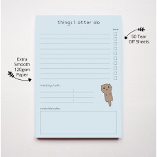 A5 Otter Daily Planner Pad Notepad Schedule Planner To Do List Daily Organiser Agenda Back To School Daily Tasks Cute Everyday Planner