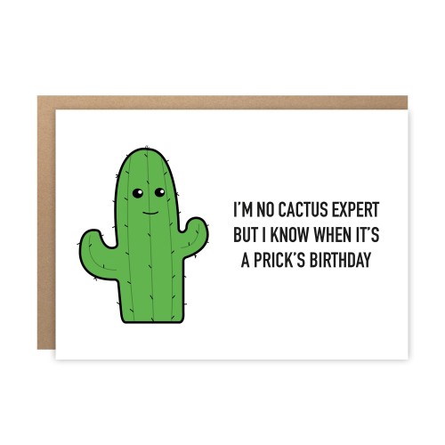 Happy Birthday Prick - Funny Greeting Card For Him, For Her, Cactus, I Know A Prick When I See One, Brother, Boyfriend