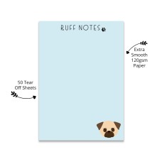 A6 Dog Notepad, To Do List Pad, Jotter Pad, Memo Pad, Dog Themed Gifts Stationery For Dog Lovers Gift Pug Lover BYANIKA