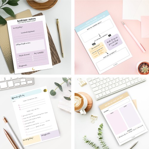 A6 Self Care Notepad Journal Anxiety Relief Mindfulness Daily Affirmations Gratitude Reflection Wellness Inspirational Positivity Gifts