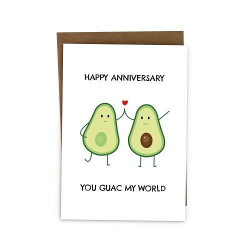 Happy Anniversary Card Avocado Pun Wedding Anniversary Card Romantic Cute For Boyfriend Girlfriend Wife Husband Anniversary Gifts BYANIKA