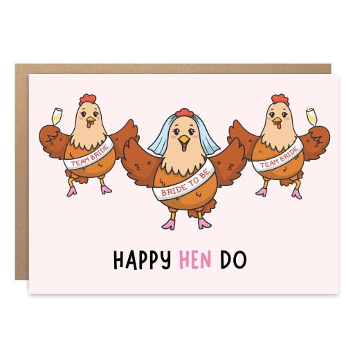 Happy Hen Do Greeting Card Hen Party Card Celebration Card On Your Hen Night Card BYANIKA