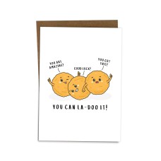 Good Luck Card - Desi Card Indian Food Card Humour Pun - You Can Do It I Believe In You Got This Encouragement Card BYANIKA