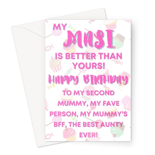 Happy Birthday to My Masi Greeting Card