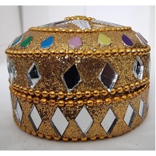 Mirror Trinket Box - Gold Multicoloured