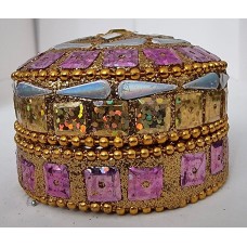 Mirror Trinket Box - Gold & Pink