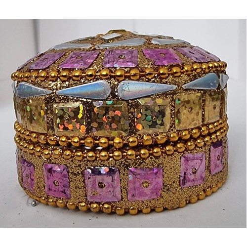 Mirror Trinket Box - Gold & Pink
