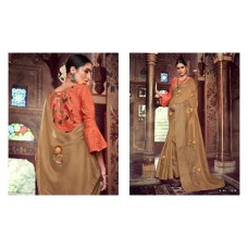 Linen saree with floral motifs (in stock ready to dispatch in uk)308