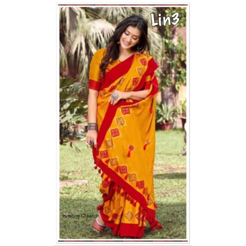 Linen saree in stock ready to dispatch in uk/338