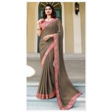 Silk ( crape feel ) saree ( ready time dispatch in Uk)/122
