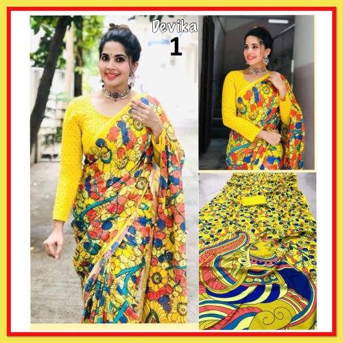 Silk saree with digital print (ready to dispatch in Uk)292