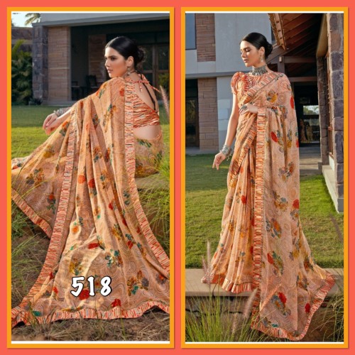 Floral print saree in georgette ( ready to dispatch in Uk)518