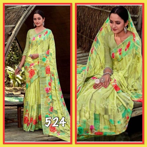 Floral print saree in georgette ( ready to dispatch in Uk)524