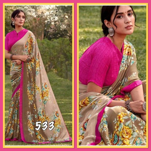 Floral print saree in georgette ( ready to dispatch in Uk)533