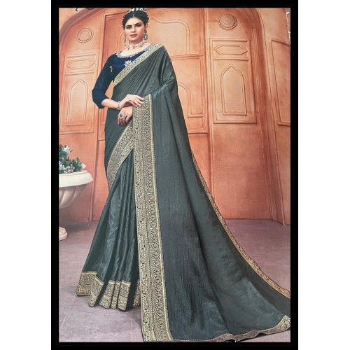 Silk ( with mixed fabrics )saree with border 1208