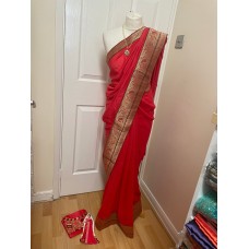 Silk ( with mixed fabrics )saree with border 1136