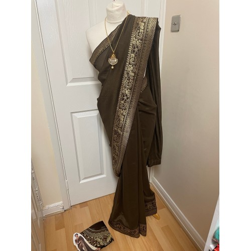 Silk ( with mixed fabrics)saree with border 1220