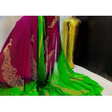 Chiffon saree the colour pink is shining pink and not dark as picture1474