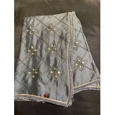 Silk duppatta 1487 (228x100cm) it is dark grey