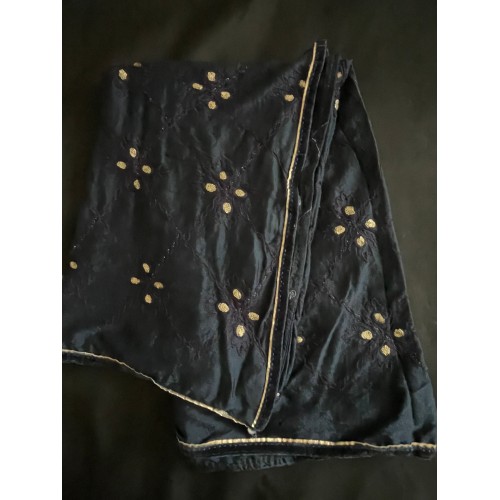 Silk duppatta 1478 (230x93cm) dark blue