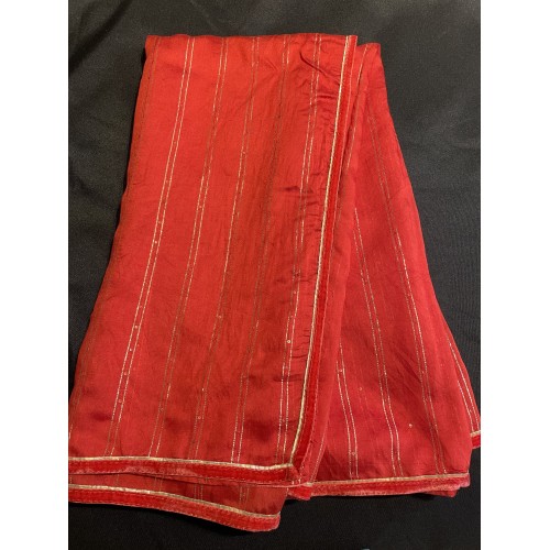 Silk duppatta 1483 (220x105cm) bright red colour