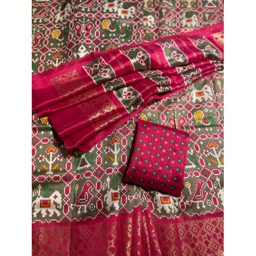 Cotton silk saree ( light olive ) 1651