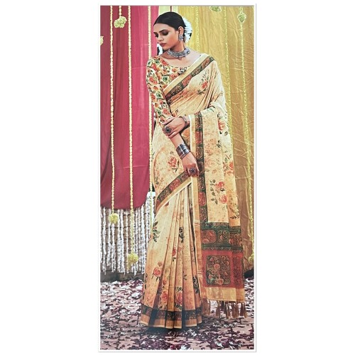 Cotton /linen saree 1595